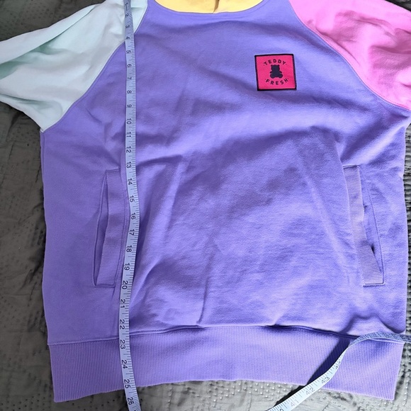 Teddy Fresh Yellow and Purple Hoodie with Bear Patch - Picture 5 of 5